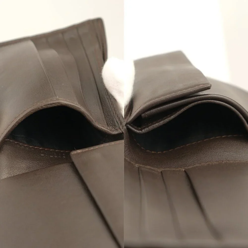 Ferragamo Smooth Leather Bifold Wallet, Dark Brown